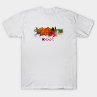 Manila skyline in watercolor T-Shirt